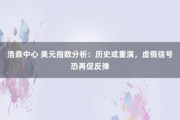 浩鼎中心 美元指数分析:历史或重演,虚假信号恐再促反弹