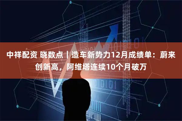 中祥配资 晓数点｜造车新势力12月成绩单：蔚来创新高，阿维塔连续10个月破万